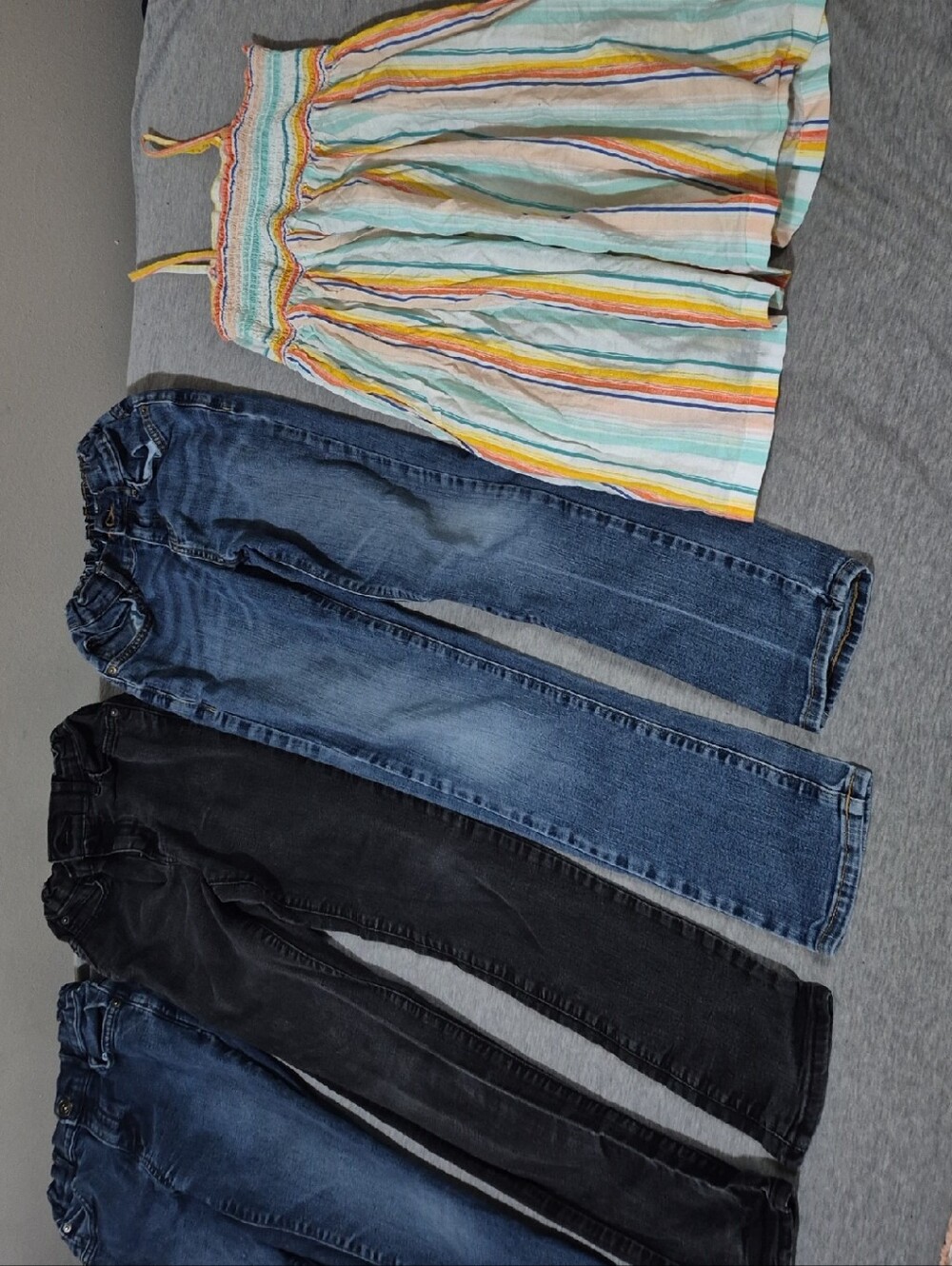 3 Girls Denim Jeans And Sundress Lot- Size 12